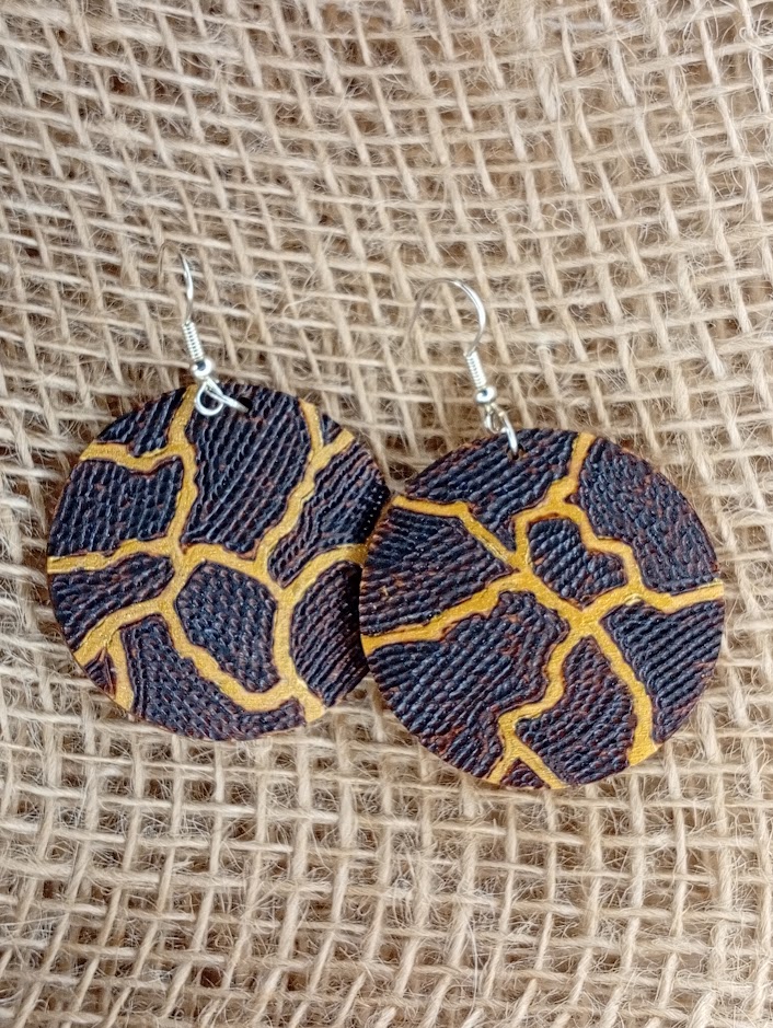 Kolczyki kintsugi koła 006