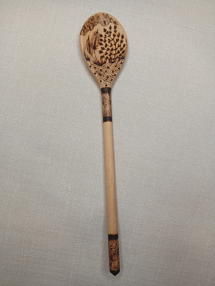 łyżka drewniana pirografia