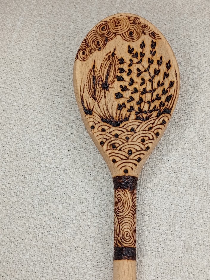 łyżka drewniana pirografia