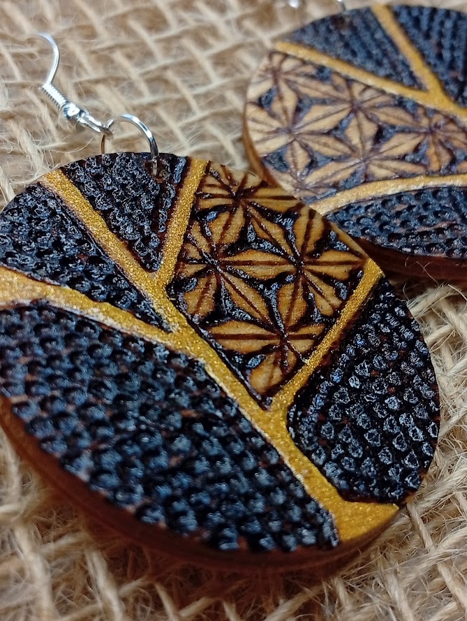 Kolczyki kintsugi koła 087 - obrazek 2