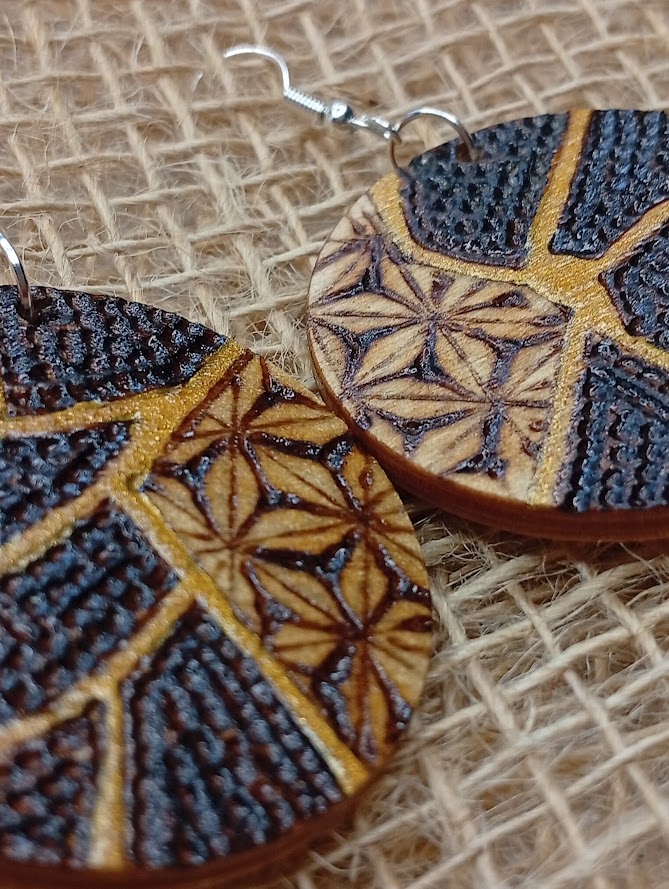 Kolczyki kintsugi koła 088 - obrazek 2
