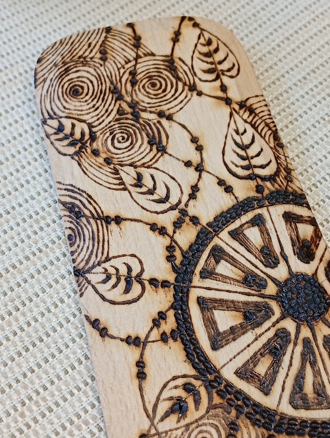Łopatka drewniana pirografia 104