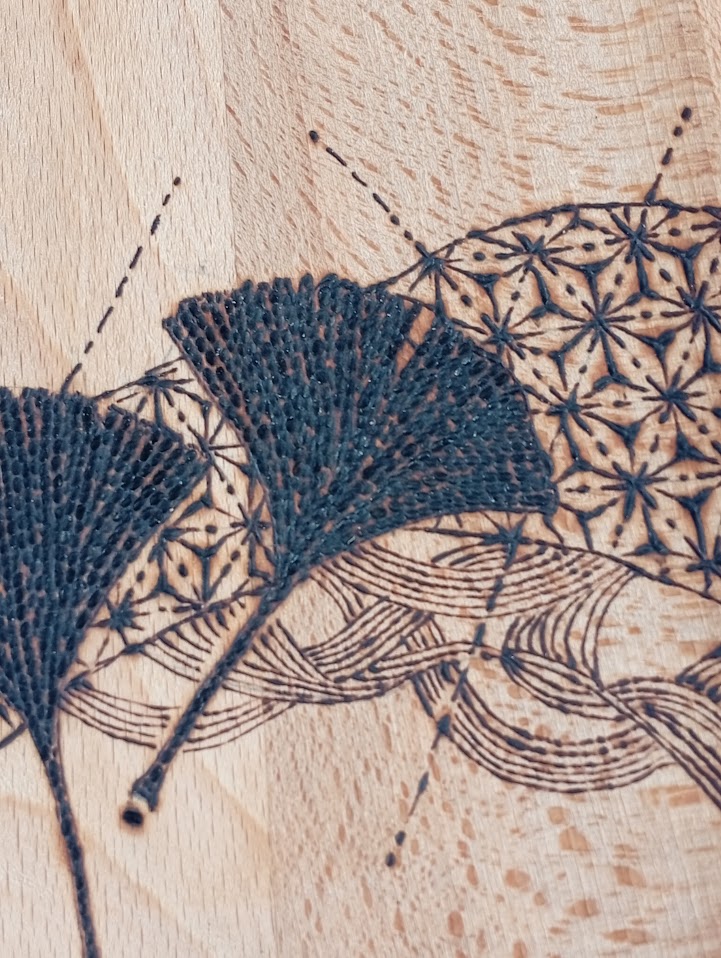 Patera drewniana pirografia